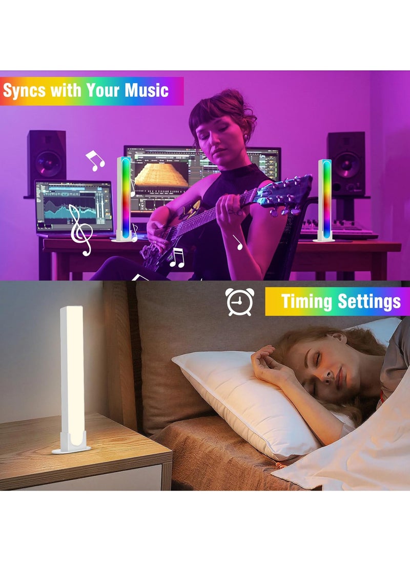 Smart RGB LED Gaming Light Bar, 2PCS Ambient Backlight with APP Control, Music Sync and DIY Features for TV, PC and Room Atmosphere Enhancement