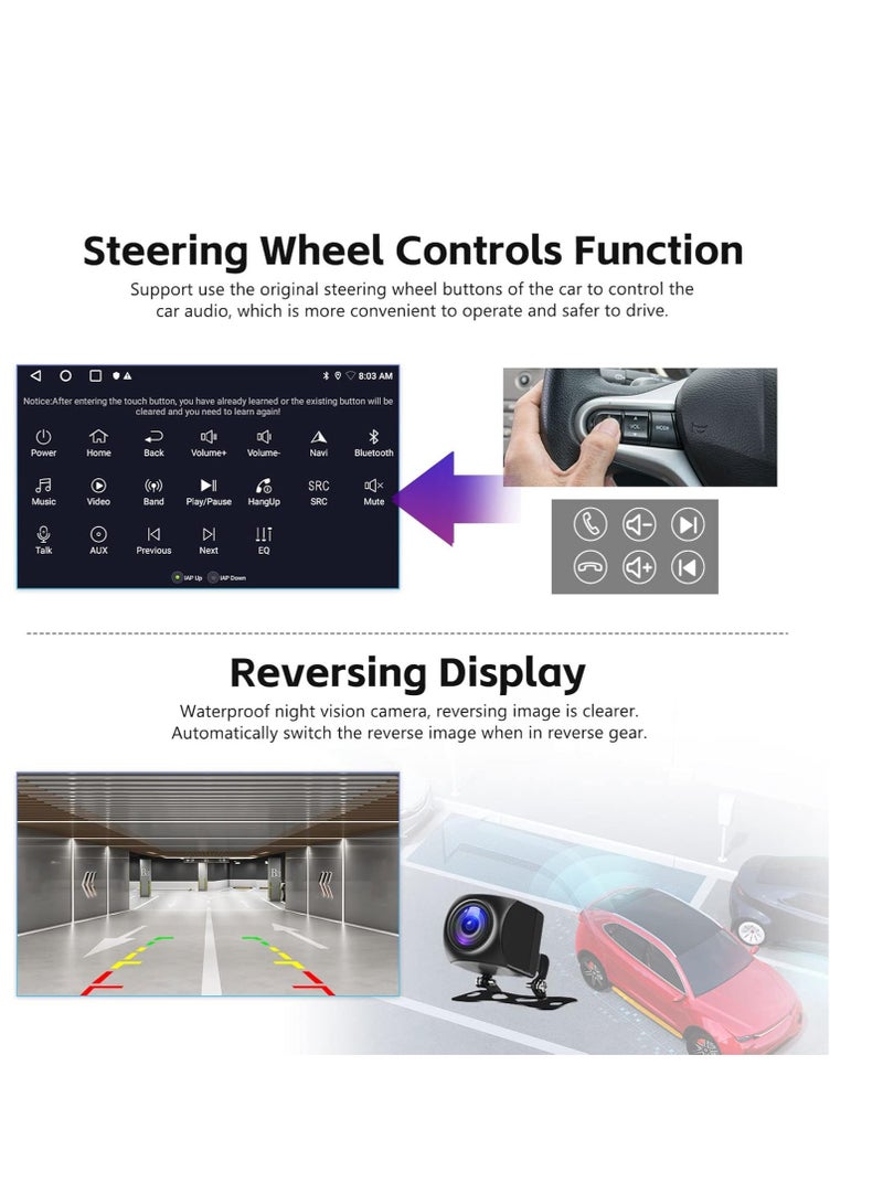 ستيريو سيارة أندرويد لسيارة شيفروليه تشيفي ماليبو 2009 2010 2011 2012 2013 2014 2 جيجابايت رام 32 جيجابايت روم 9 بوصة يدعم أبل كاربلاي، ميرورلينك واي فاي بي تي، شاشة لمس IPS مع كاميرا AHD متضمنة - Image 5