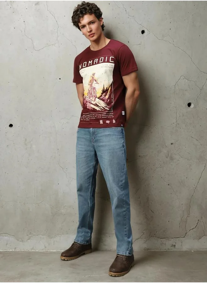 HIGH STAR Men Regular Fit Motoracer Graphic Printed F1 Cotton T-shirt
