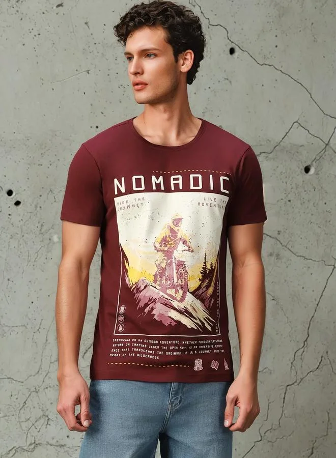 HIGH STAR Men Regular Fit Motoracer Graphic Printed F1 Cotton T-shirt