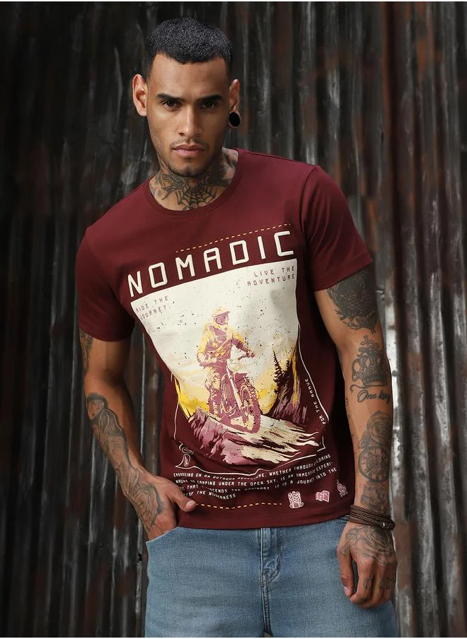 HIGH STAR Men Regular Fit Motoracer Graphic Printed F1 Cotton T-shirt