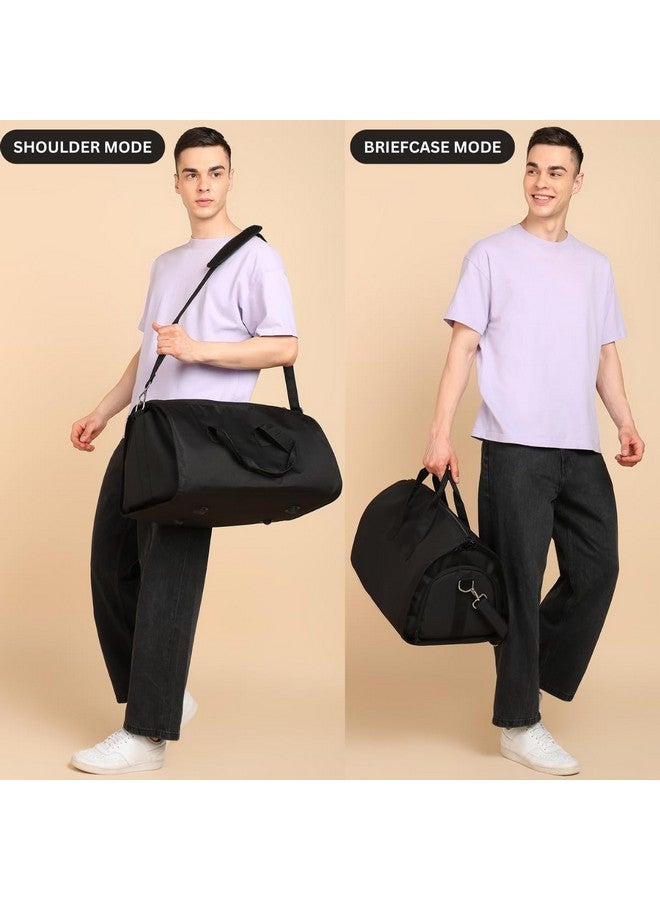 FUOCO Carry On Garment Bag for Travel, 2-in-1 Waterproof Duffle Bag with Suit Compartment | Convertible Hanging Garment Bag for Men and Women | Business Trip, Wedding, Overnight - Image 3