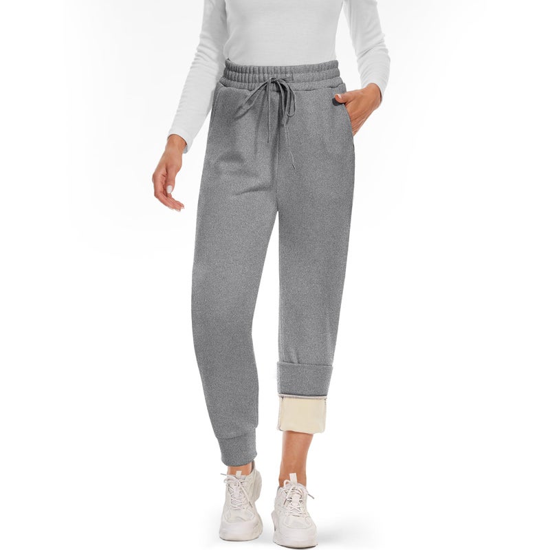 CAMPSNAIL Fleece Lined Sweatpants Women - Joggers for Women with Pockets High Waisted Thermal Winter Warm Pants for Snow - Image 1