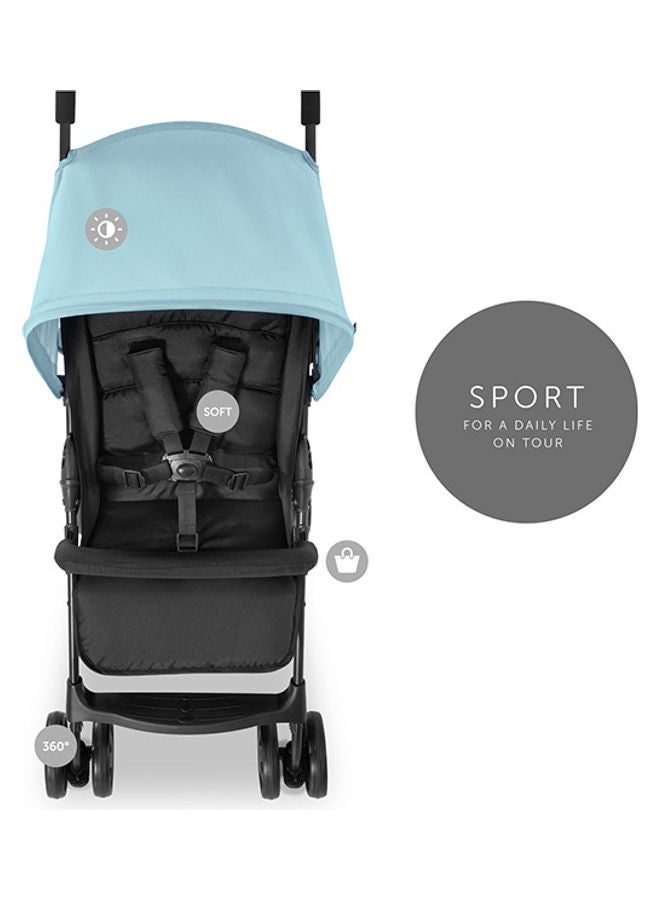 Hauck Sport Pushchair – Ultra-Lightweight Travel Stroller, 5.9 kg Folded, Compact & Foldable, Reclining Seat, Large Basket, Sun Canopy, Smooth Ride – Blue - Image 3