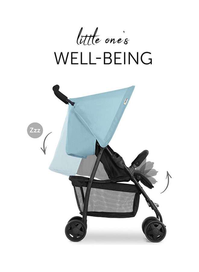 Hauck Sport Pushchair – Ultra-Lightweight Travel Stroller, 5.9 kg Folded, Compact & Foldable, Reclining Seat, Large Basket, Sun Canopy, Smooth Ride – Blue - Image 4