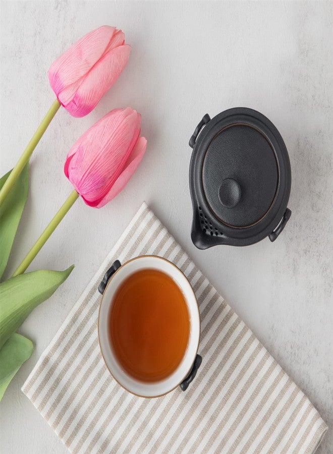 HEER Ceramic Travel Gaiwan Tea Set - Small Kungfu Teapot with Cup for One, Ideal Gift for Tea Lovers. - Image 4