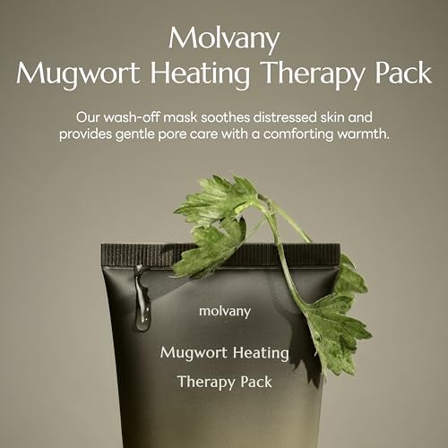 molvany Mugwort Heating Therapy pack I Reduce Puffiness with heat, Clean the pores and control sebum, Calming skin, Wash-off facial mask 100g/3.52 oz - Image 2