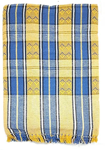 nissi 100% Cotton Checkered Blanket || AC Comforter || Pack of 1 || TC 220 || (Blue) - Image 3