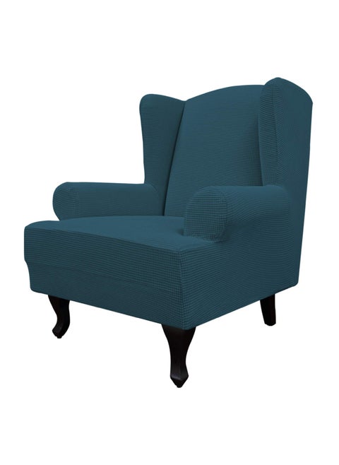Easy-Going Stretch Wingback Chair Sofa Slipcover 1-Piece Sofa Cover Furniture Protector Couch Soft with Elastic Bottom  Spandex Jacquard Fabric Small Checks(Large Deep Teal)