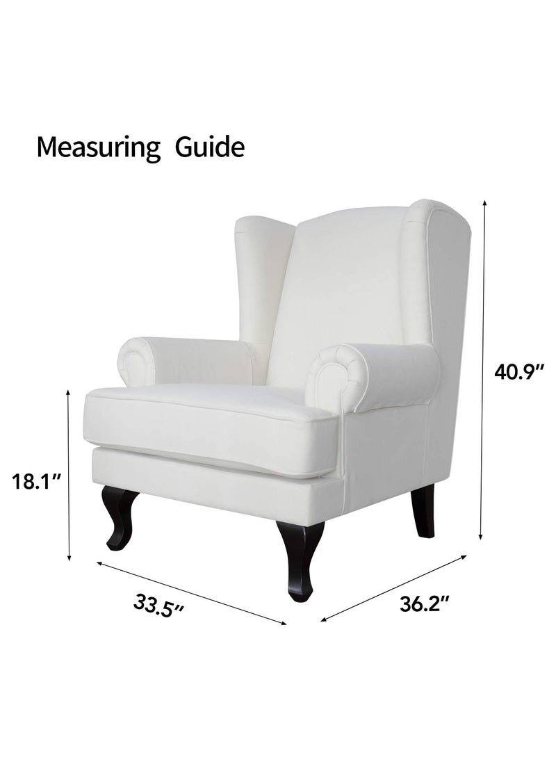 Easy-Going Stretch Wingback Chair Sofa Slipcover 1-Piece Sofa Cover Furniture Protector Couch Soft with Elastic Bottom  Spandex Jacquard Fabric Small Checks(Large Deep Teal)