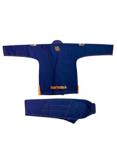 Sanabul  Future Legends Bjj Gi For Kids | Premium Youth Brazilian Jiu Jitsu Gi With Free White Belt | Lightweight & Durable Jiu Jitsu Kimono For Children And Youth (Navy/Orange, K2)  - Image 1