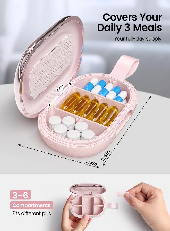 Ideerfit Metal Pill Organizer, Portable Pill Case, Daily Pill Box Small Pill Container for Pocket-Purple - Image 5