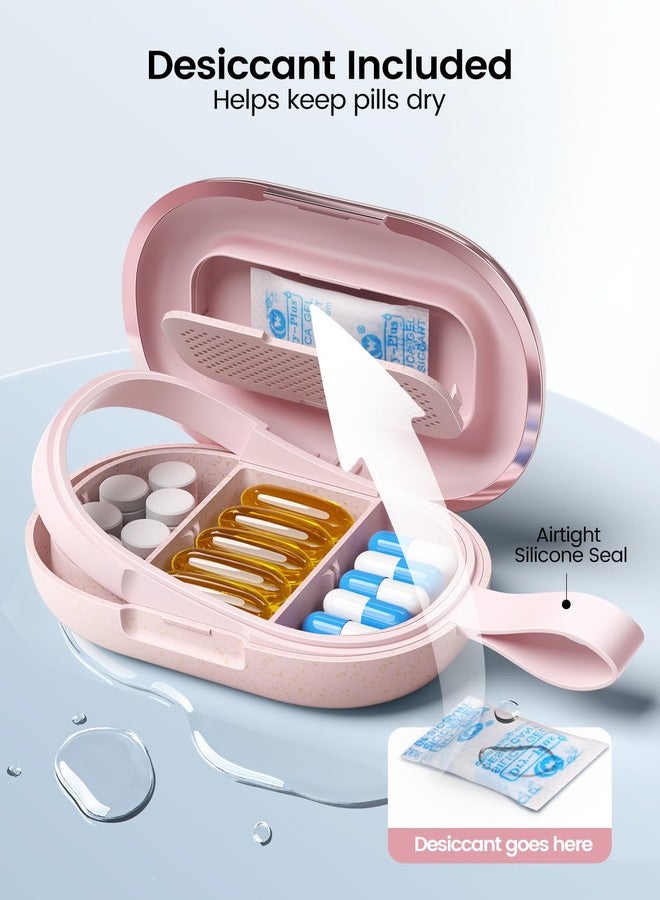 Ideerfit Metal Pill Organizer, Portable Pill Case, Daily Pill Box Small Pill Container for Pocket-Purple - Image 4