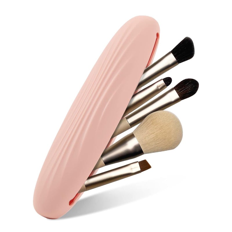 Drizop Silicone Makeup Brush Holder Portable Makeup Bag Cosmetic Bag Portable Travel Bag Makeup Brush Bag Waterproof Makeup Brush Holder for Makeup Brushes Gift for Women and Girls - Image 1