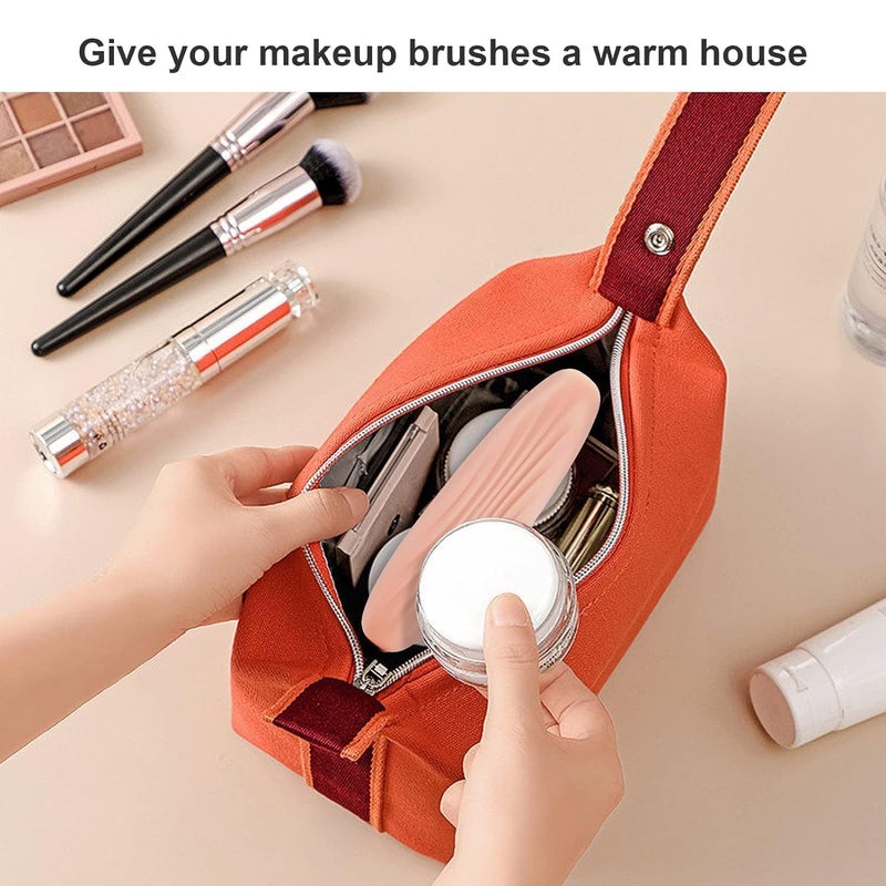 Drizop Silicone Makeup Brush Holder Portable Makeup Bag Cosmetic Bag Portable Travel Bag Makeup Brush Bag Waterproof Makeup Brush Holder for Makeup Brushes Gift for Women and Girls - Image 4