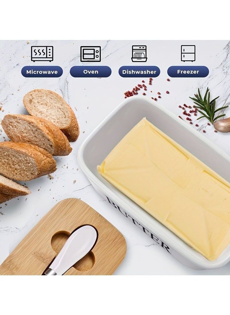 Generic - "Large Butter Dish with Lid and Knife for Table – Butter Keeper with Cover for Countertop, Butter Dish with Lid and Knife, Double Silicone Seal for Freshness (Random Color)" - Image 1