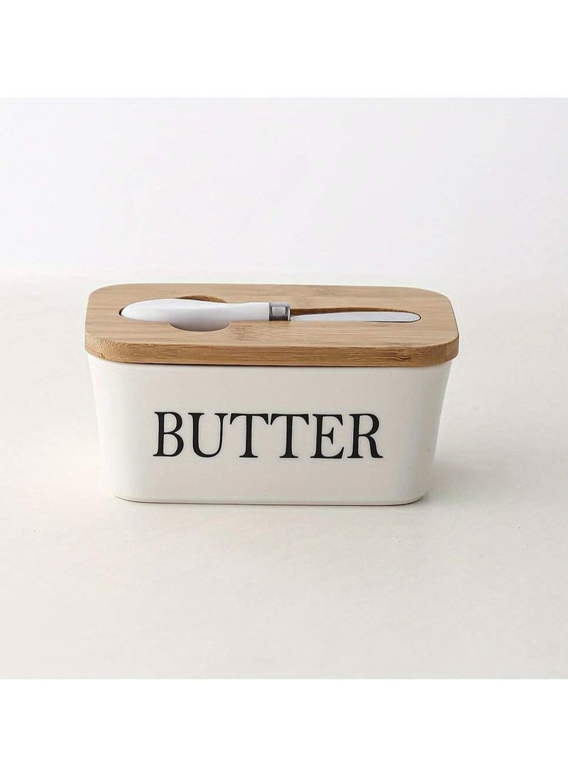 Generic - "Large Butter Dish with Lid and Knife for Table – Butter Keeper with Cover for Countertop, Butter Dish with Lid and Knife, Double Silicone Seal for Freshness (Random Color)" - Image 1
