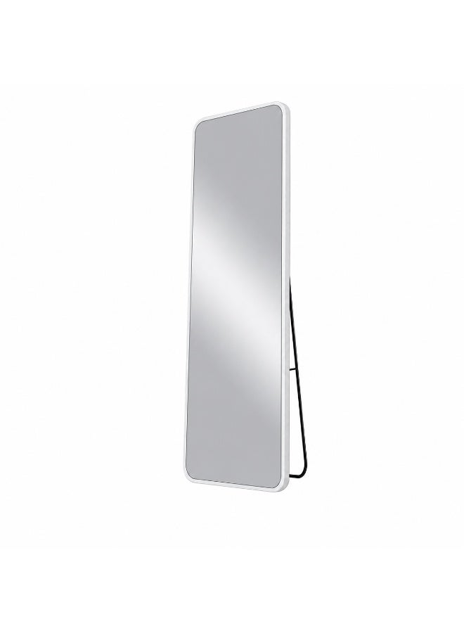 alsaada home Rectangular Wall Mounted Decor Mirror with Metal Frame, 160x40 cm - White - Image 1