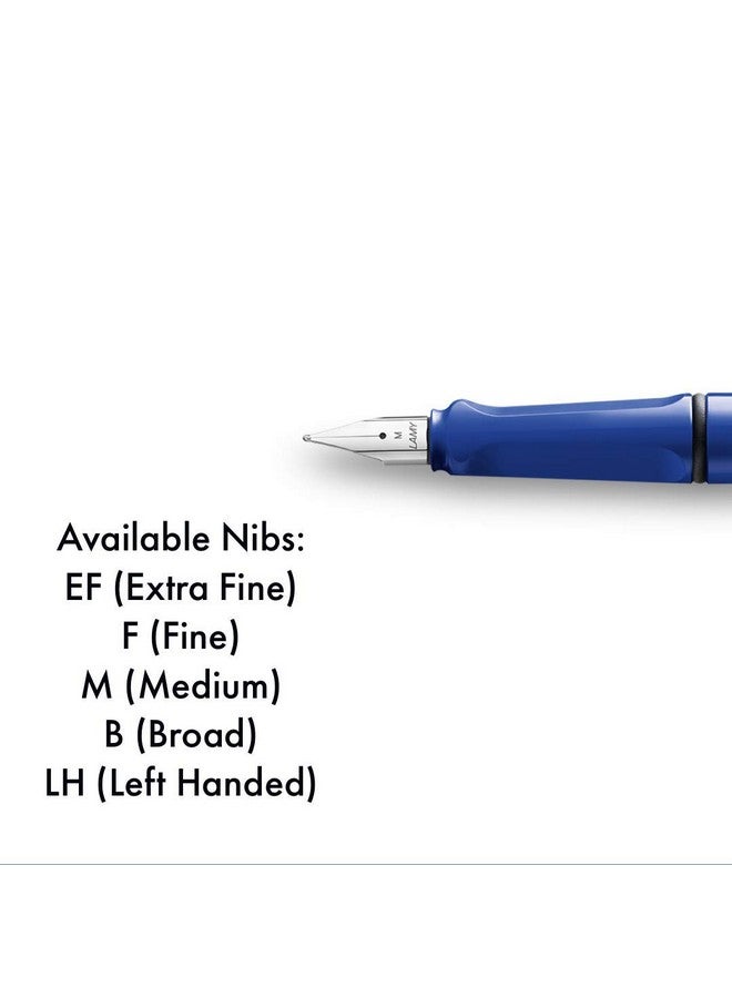 لامي قلم حبر جاف لامي سفاري عريض الرأس | بلاستيك متين، أبيض لامع | مشبك معدني بمقبض مريح | سنّ فولاذي مصقول | مع خرطوشة حبر لامي T 10 أزرق/مع محول Z 28 - Image 3