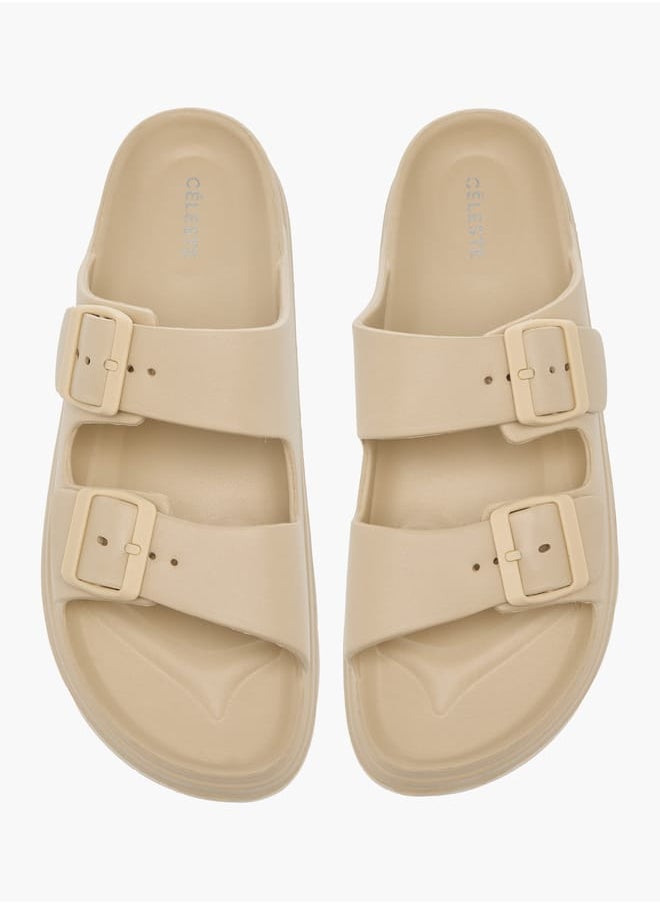 Celeste Womens Buckle Accent Slide Slippers With Slip-On Closure  - Image 2