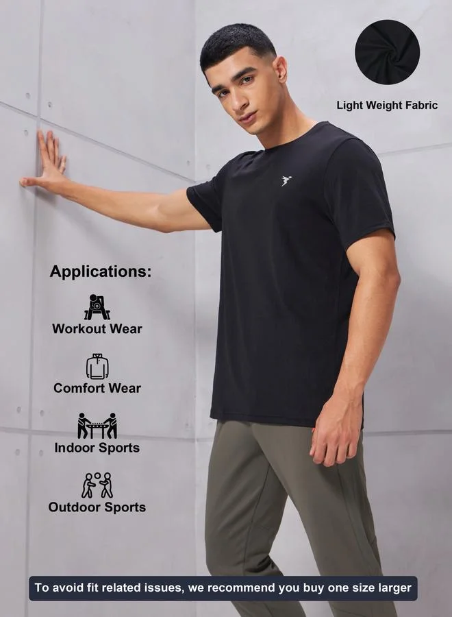 Technosport Technosport Men Solid Crew Neck Slim Fit T-Shirt