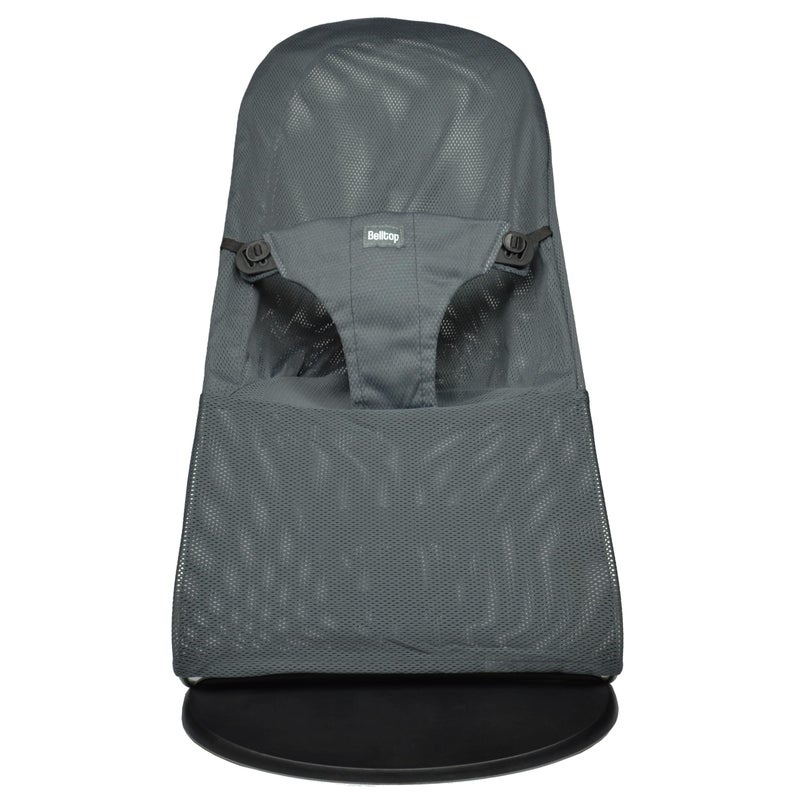 belltop Fabric seat for Bouncer Compatible with Babyjörn Bouncer (Cover, seat): Balance, Soft & Bliss. Fresh mesh Style. Cover for Baby Bouncer. Baby seat for Hammock: Ergonomic fit - Grey - Image 1
