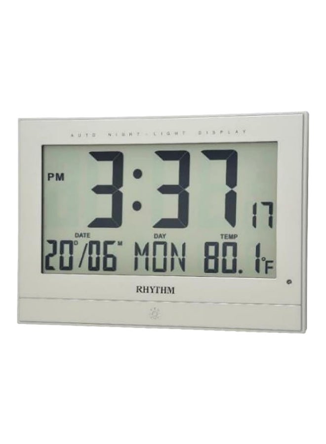 Digital Thermometer Beep Alarm Clock White and Grey 19 x 28 x 3.2 cm