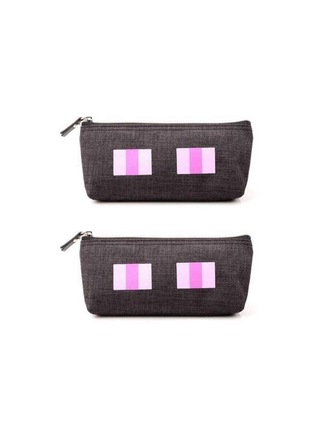 Minecraft Canvas Pencil Case, Large Capacity Zippered Pencil Organizer for Students - Image 2