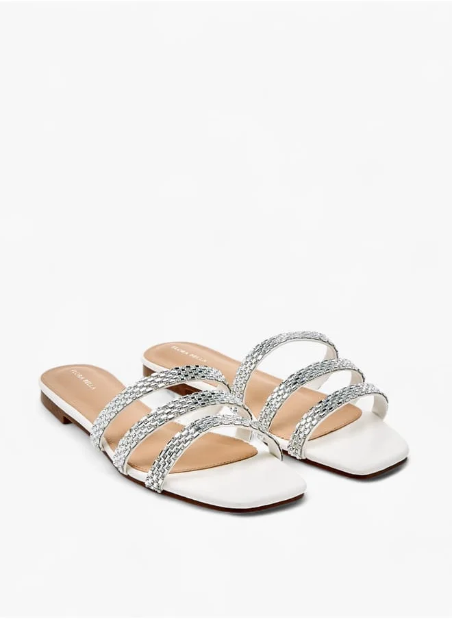 Flora Bella By Shoexpress Women Embellished Slip-On Flat Sandals Ramadan Collection