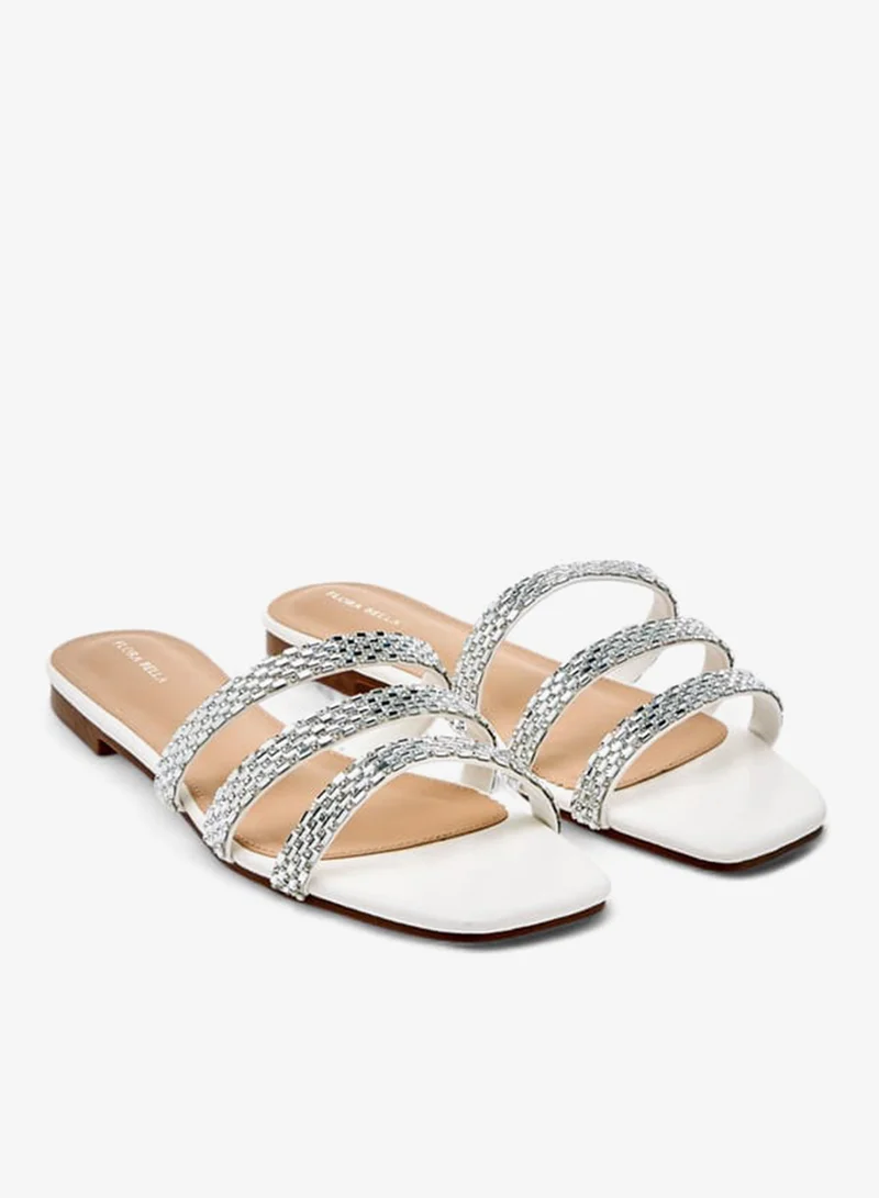 Flora Bella By Shoexpress Women Embellished Slip-On Flat Sandals Ramadan Collection