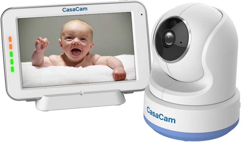 CasaCam BM200 Video Baby Monitor with 5 Touchscreen and HD Pan  Tilt Camera Two Way Audio Lullabies Nightlight Automatic Night Vision and Temperature Monitoring Capability - Image 1
