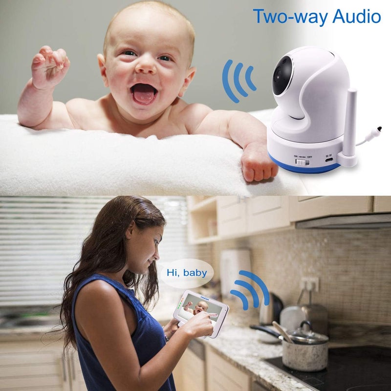 CasaCam BM200 Video Baby Monitor with 5 Touchscreen and HD Pan  Tilt Camera Two Way Audio Lullabies Nightlight Automatic Night Vision and Temperature Monitoring Capability - Image 5