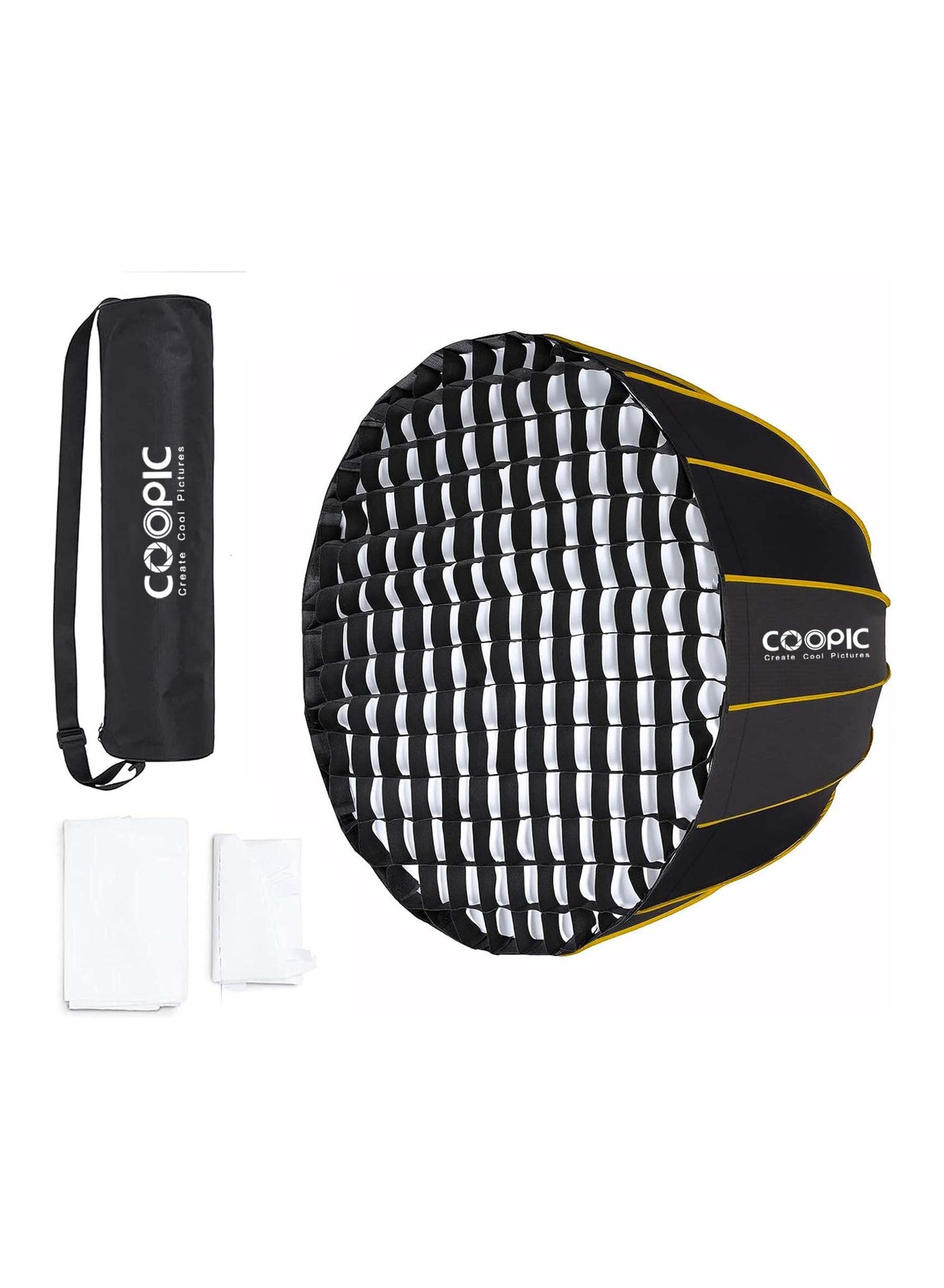 COOPIC CS-90 90cm/35.4inch Large Portable Softbox Professional Deep Parabolic Photography Quick Softbox with Carrying Bag for Live Stream Studio Photography Portrait Video,etc