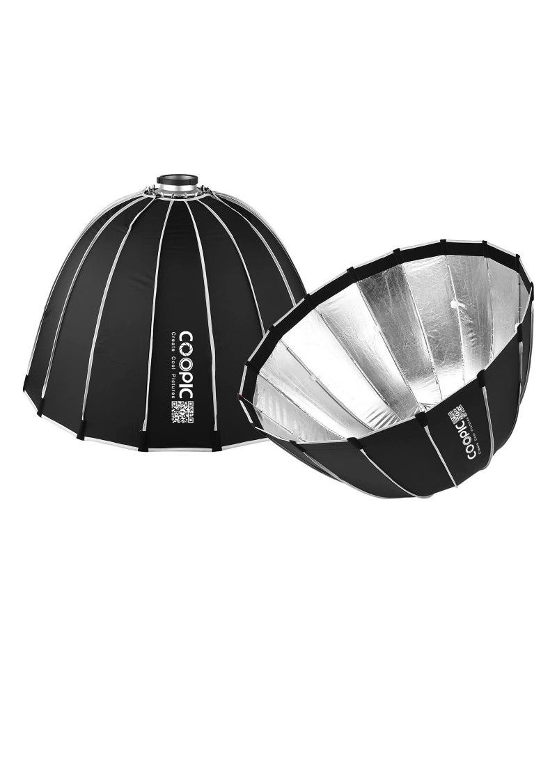 Coopic - COOPIC CS-90 90cm/35.4inch Large Portable Softbox Professional Deep Parabolic Photography Quick Softbox with Carrying Bag for Live Stream Studio Photography Portrait Video,etc - Image 1