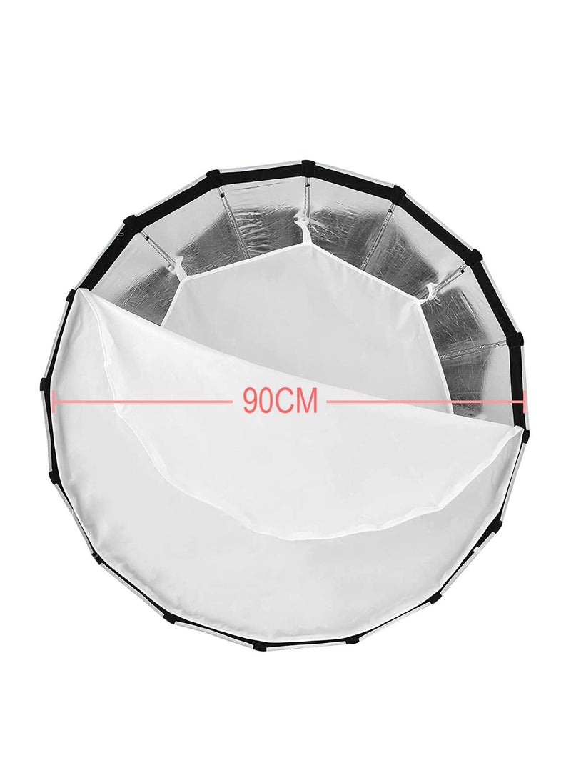 Coopic - COOPIC CS-90 90cm/35.4inch Large Portable Softbox Professional Deep Parabolic Photography Quick Softbox with Carrying Bag for Live Stream Studio Photography Portrait Video,etc - Image 1