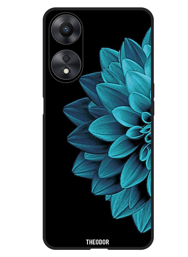 Theodor Protective Case Anti Scratch Shock Proof Bumper Cover For Oppo A1 5G Blue Flower - Image 1