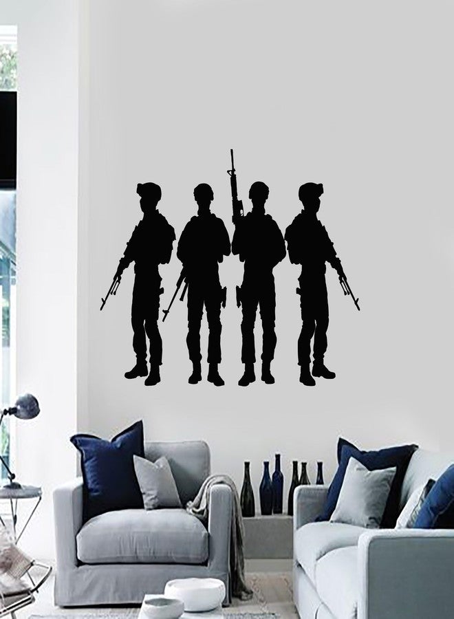SnappySticker Military Army Weapons Wall Sticker for Bedroom Living Room Office ? Large Removable Waterproof Vinyl Wall Decal ? Home Decor Sticker Size: 27 X27