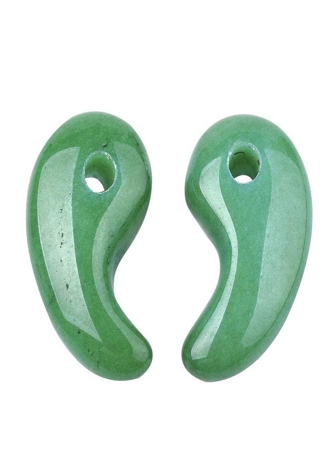CHGCRAFT About 10pcs Natural Malaysia Jade Pendants Magatama Charm Small Hole Findings Smooth Surface Pendant for DIY Jewelry Making - Image 1
