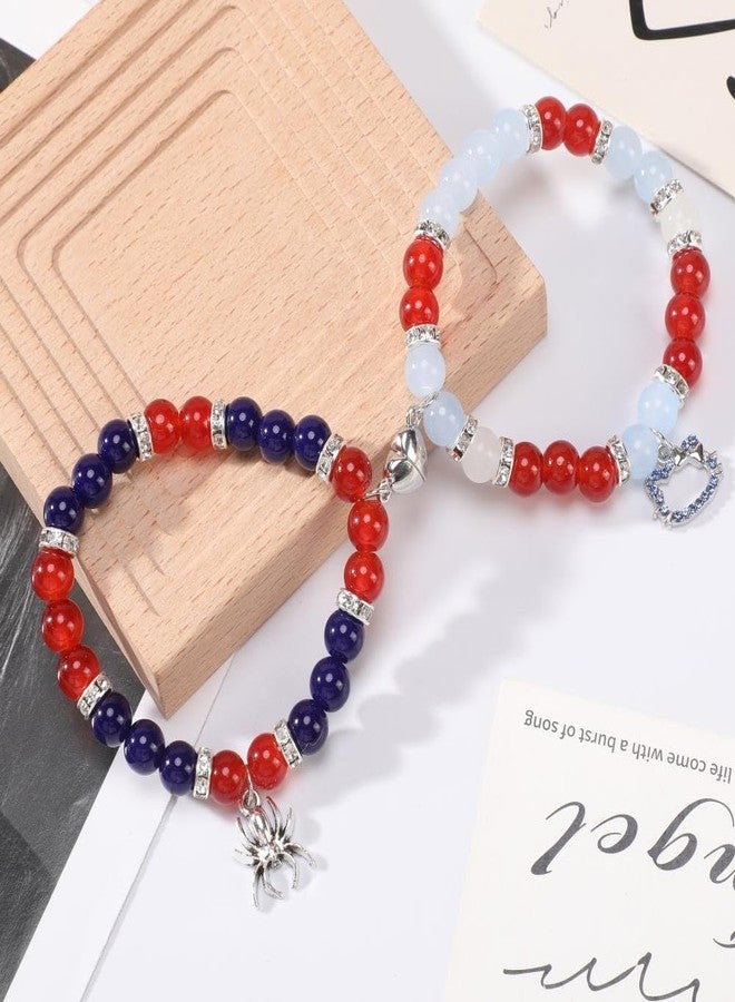 EXPHAIN Spider Friendship Bracelets For Him And Her Bf And Gf Relationship Bracelets For Couples Matching Best Friend Magnetic Bracelets Superhero Spider Bracelet Cute Kawaii Bracelet Gifts For Women Girls - Image 3