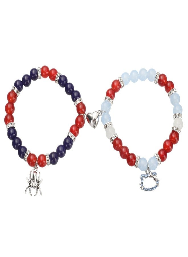 EXPHAIN Spider Friendship Bracelets For Him And Her Bf And Gf Relationship Bracelets For Couples Matching Best Friend Magnetic Bracelets Superhero Spider Bracelet Cute Kawaii Bracelet Gifts For Women Girls - Image 1