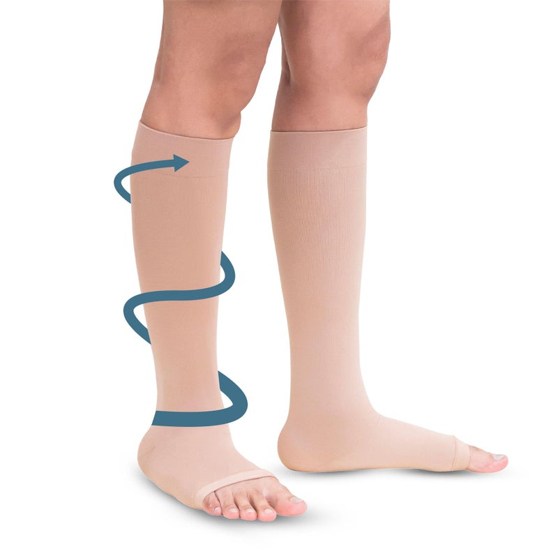 Sorgen Class I Medical Compression Stockings for Varicose Veins | Class 1 Knee Length stockings | Below Knee Class I Compression Socks | 18-21 mm Hg pressure stockings (Large) - Image 5