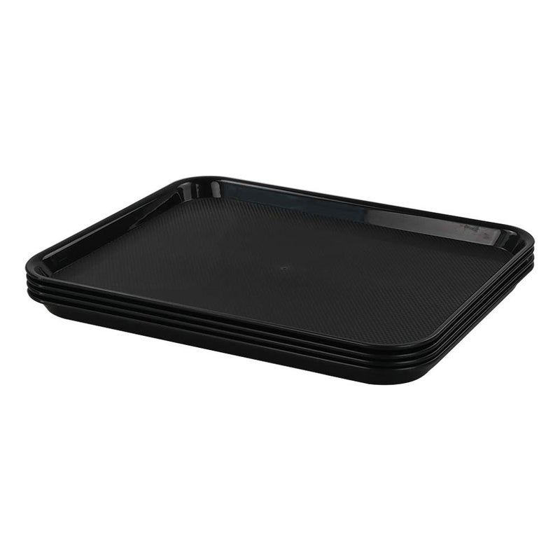 HOMMP Plastic Rectangular Fast Food Serving Trays Set of 4