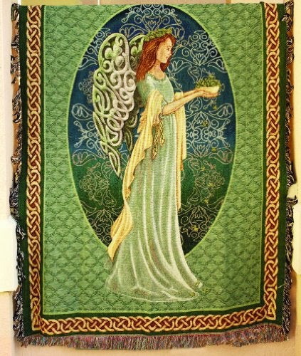 Manual Woodworker Manual Inspirational Collection 50 x 60-Inch Tapestry Throw, Irish Angel - Image 2