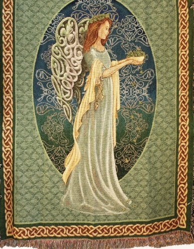 Manual Woodworker Manual Inspirational Collection 50 x 60-Inch Tapestry Throw, Irish Angel - Image 1