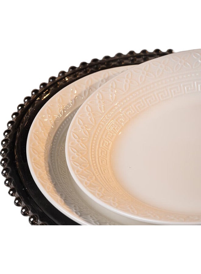 JD.com Jd Jingzao Plate Set, Housewarming Porcelain Dinnerware Set For Home, Embossed Fen Dan Bai Lu, 8-Inch Dinner Plates *2 - Image 3