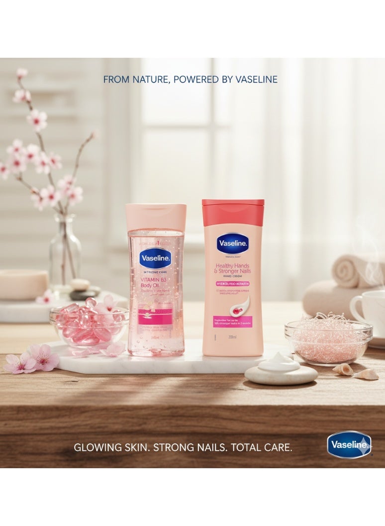 Vaseline Healthy Skin & Nail Care Set (Body Oil with Vitamin B3 and Hand Cream with Keratin) - Image 3