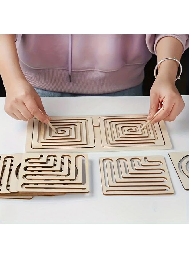 Wooden Puzzle 10pcs Brain Development Fine Motor Skills Training Game - Image 1
