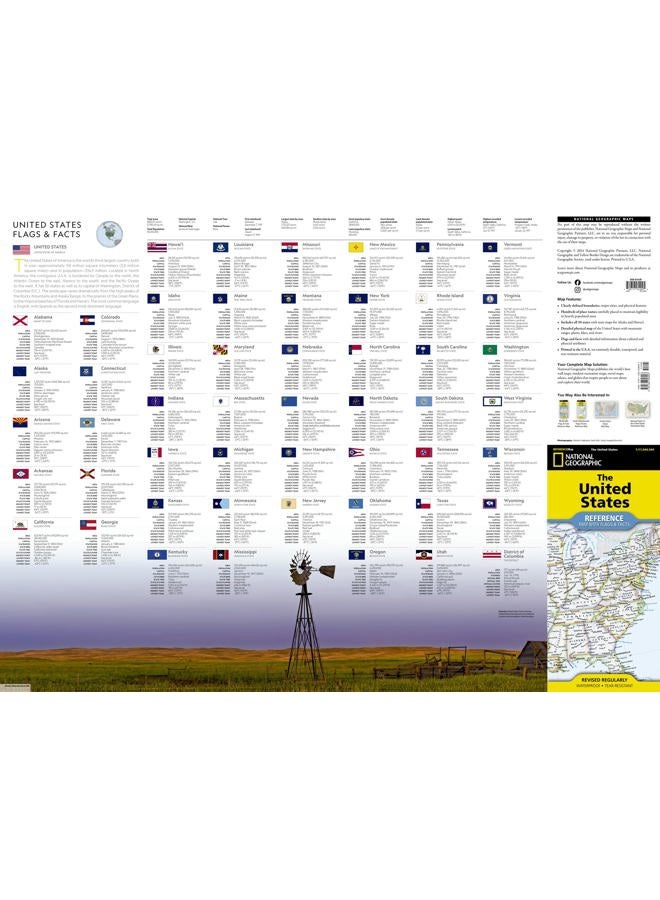 NATIONAL GEOGRAPHIC United States Map (Folded with Flags and Facts) - Image 2