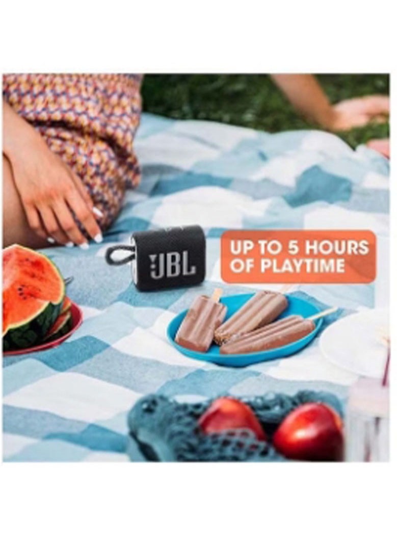 JBL - GO 3 Portable Bluetooth Speaker Black - Image 1