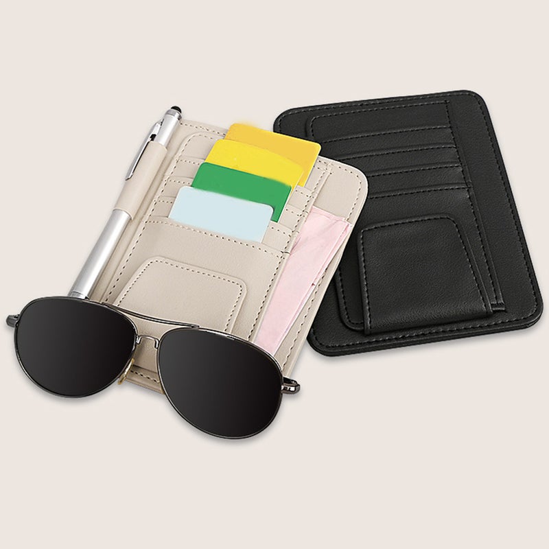Sun Visor Glasses Holder Automotive Card Holder Storage Organizer Accessory - Image 2